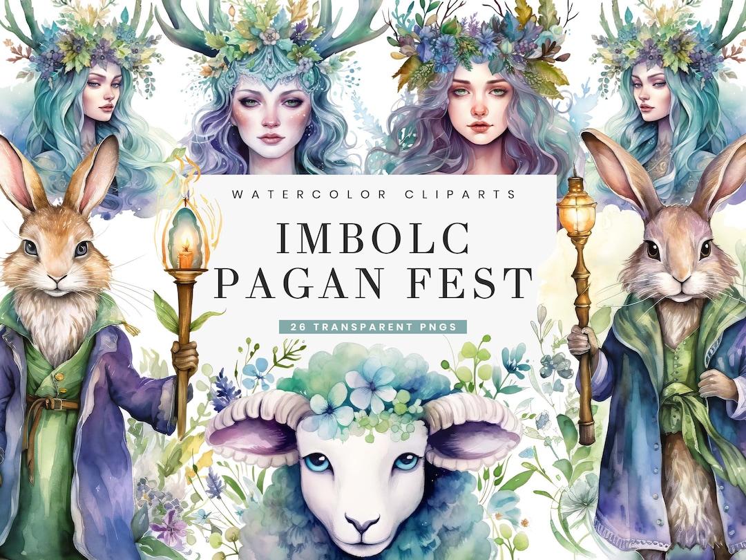 Watercolor Imbolc Clipart Bundle: Pagan Fest Designs (digital Download ...
