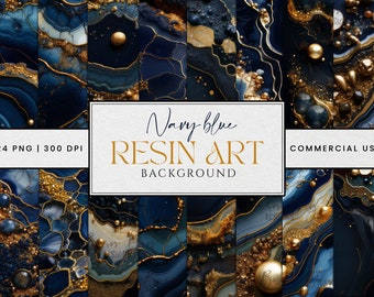 24 Navy Blue Resin Art Background Sublimation Designs Printable Wall Art, Instant Download Digital Print, Digital Download Commercial Use