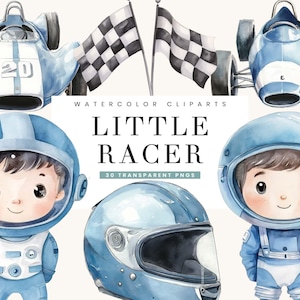 30 aquarel Little Racer clipartbundel sublimatie ontwerpen digitale download, digitale prints direct downloaden, raceauto png-bestanden