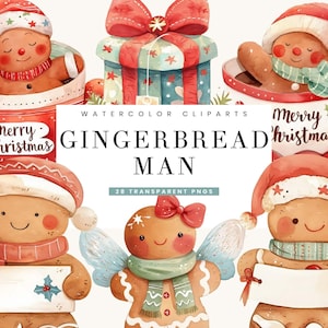 28 Christmas Gingerbread Man Clipart Bundle Sublimation Designs Digital Download, Digital Prints Instant Download, PNG Designs Files