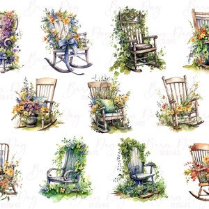Watercolor Rocking Chair Clipart Bundle (digital Download) - Etsy