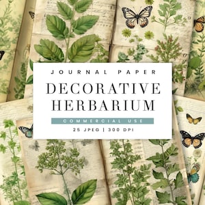 Paquet de 25 papiers décoratifs verts pour herbier numérique, sublimation, fond numérique, papier imprimable, papier numérique