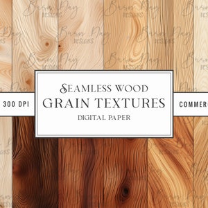 30 Paquete de papel digital de textura de grano de madera sin costuras Diario basura Impresión digital, Descarga digital, Papel de regalo, Archivo Png