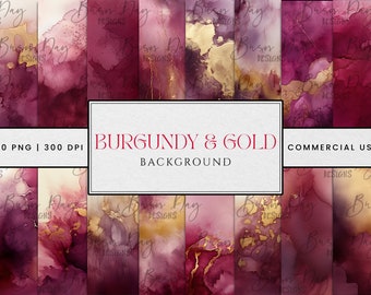 30 Burgundy and Gold Background Instant Download Printable Art Sublimation Designs Digital Download Png Files, Digital Prints