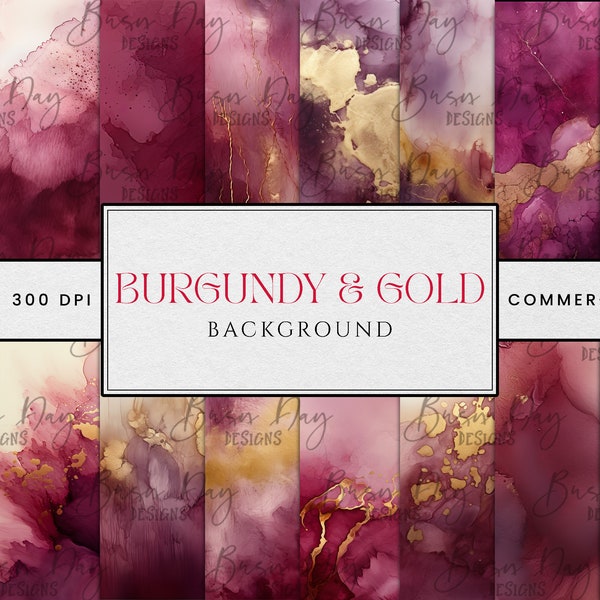 30 Burgundy and Gold Background Instant Download Printable Art Sublimation Designs Digital Download Png Files, Digital Prints