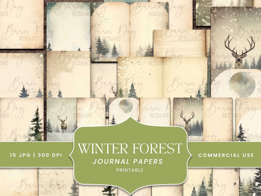 15 Winter Forest Junk Journal Vintage Paper Printable Journal Digital ...
