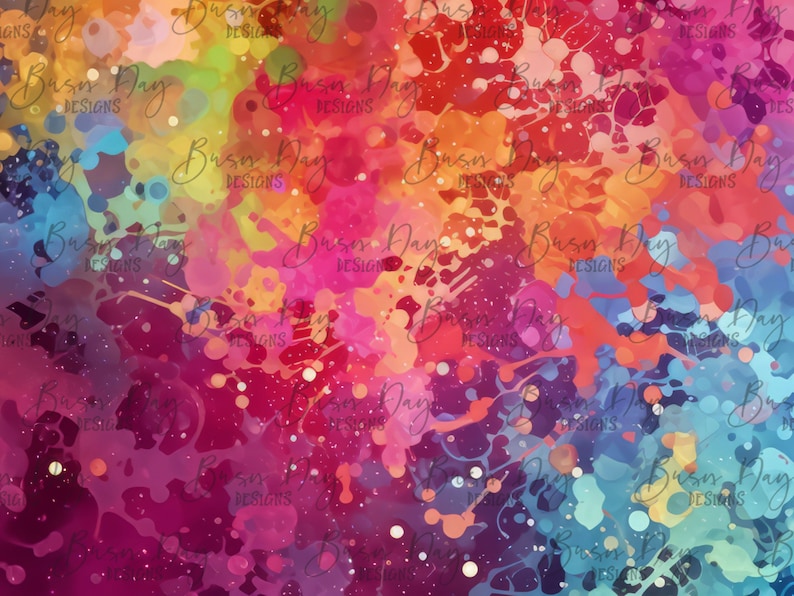 Paint Splatter Background: Seamless Sublimation Designs (PNG Digital ...