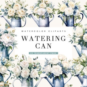 20 Watercolor Watering Can clipart bundle, digital download, digital planner, instant download, watercolor clipart, commercial use,