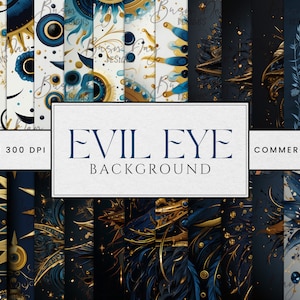 37 Evil Eye Background, Seamless Art, Sublimation Designs Instant Download Commercial Use