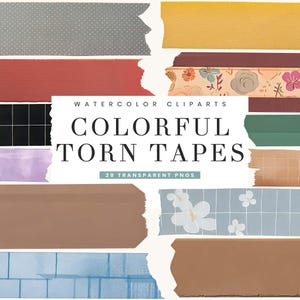 29 bundle di clipart di nastri strappati colorati, design per sublimazione, download digitale, arte stampabile, download immediato, stampe digitali, file PNG