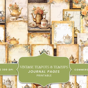 Pacchetto di 36 teiere e tazze da tè, scrapbooking digitale, stampe digitali, download digitale, download istantaneo, clipart scontate