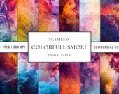 Colorful Smoke Digital Paper: 21 Junk Journal Prints (Digital Download)