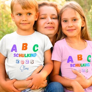 T-Shirt school child school enrollment customizable first grader enrollment shirt first day of school start of school girl boy names 2025 daycare