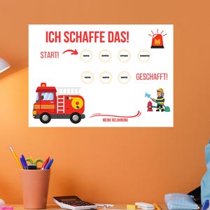 Belohnungstafel Belohnungsblatt Feuerwehr Kinder Schulanfang Belohnungssystem