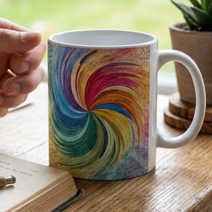 Taza, taza, matemáticas de Fibonacci, taza de café colorida, fórmulas matemáticas, espiral de Fibonacci, regalo, profesor de matemáticas, regalo de despedida