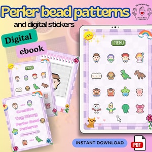 Toy Story Perler Bead Patterns Digital stickers kids craft Template ebook EASY PDF digital Download