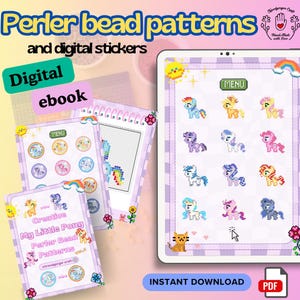 My Little Pony Perler Bead Patterns Digital stickers kids craft Template ebook Vol.2 PDF digital Download