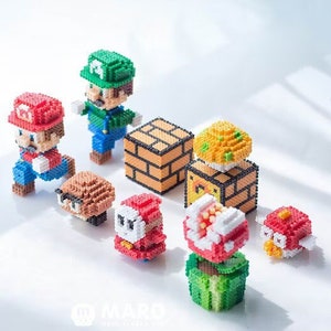 Super Mario Bros 3D Perler Bead Pattern English guidances Digital