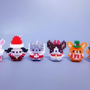 Christmas Little Dogs Set of 6 3D Perler Bead Patterns Digital Instant download