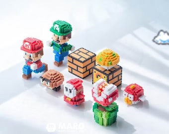 Super Mario Bros 3D Perler Bead Pattern English guidances Digital