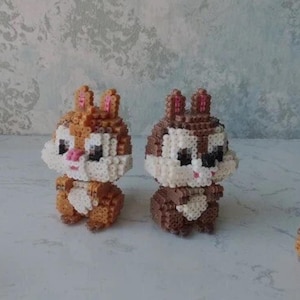 Zestaw 2 Chip and Dale 3D Perler Bead Pattern Digital Natychmiastowe pobranie