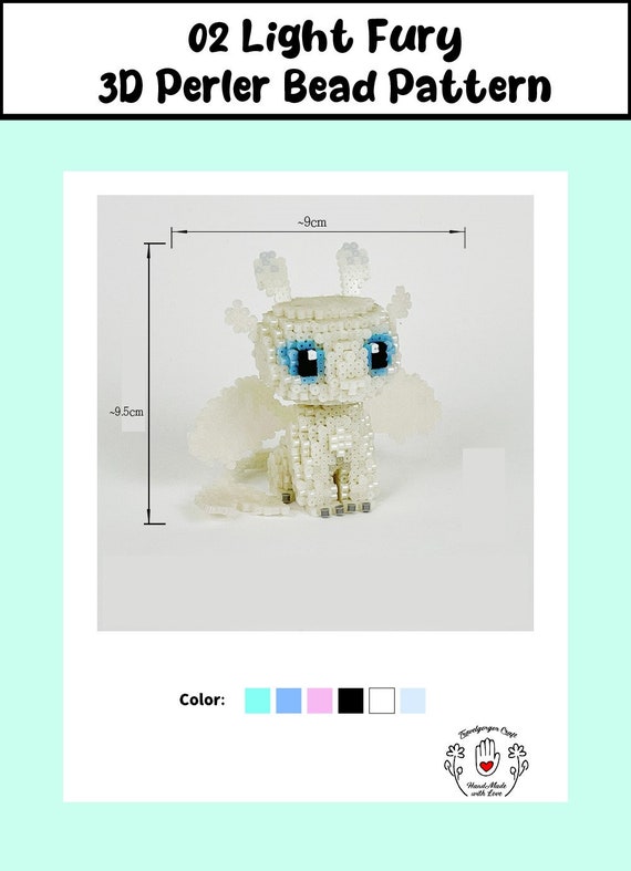 ヒックとドラゴン 2 匹のドラゴン 3D パーラー ビーズ パターン 英語