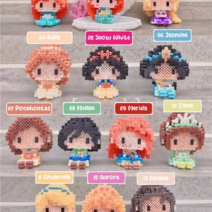 Cute Mini Princess 3D Perler Bead Pattern Download digitale FACILE