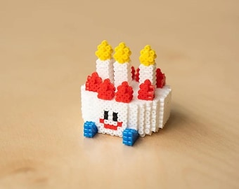 Birthday Christmas Cake Set 3D Perler Bead Pattern Total