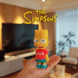 Bart Simpson 3D Perler Bead Patterns Digital Instant download English guides