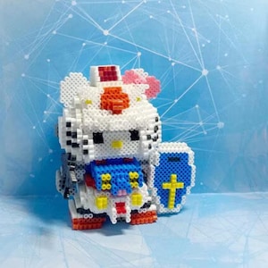 Unique Crossover Robot Meets bunny 3D Perler Bead Pattern Digital Instant download