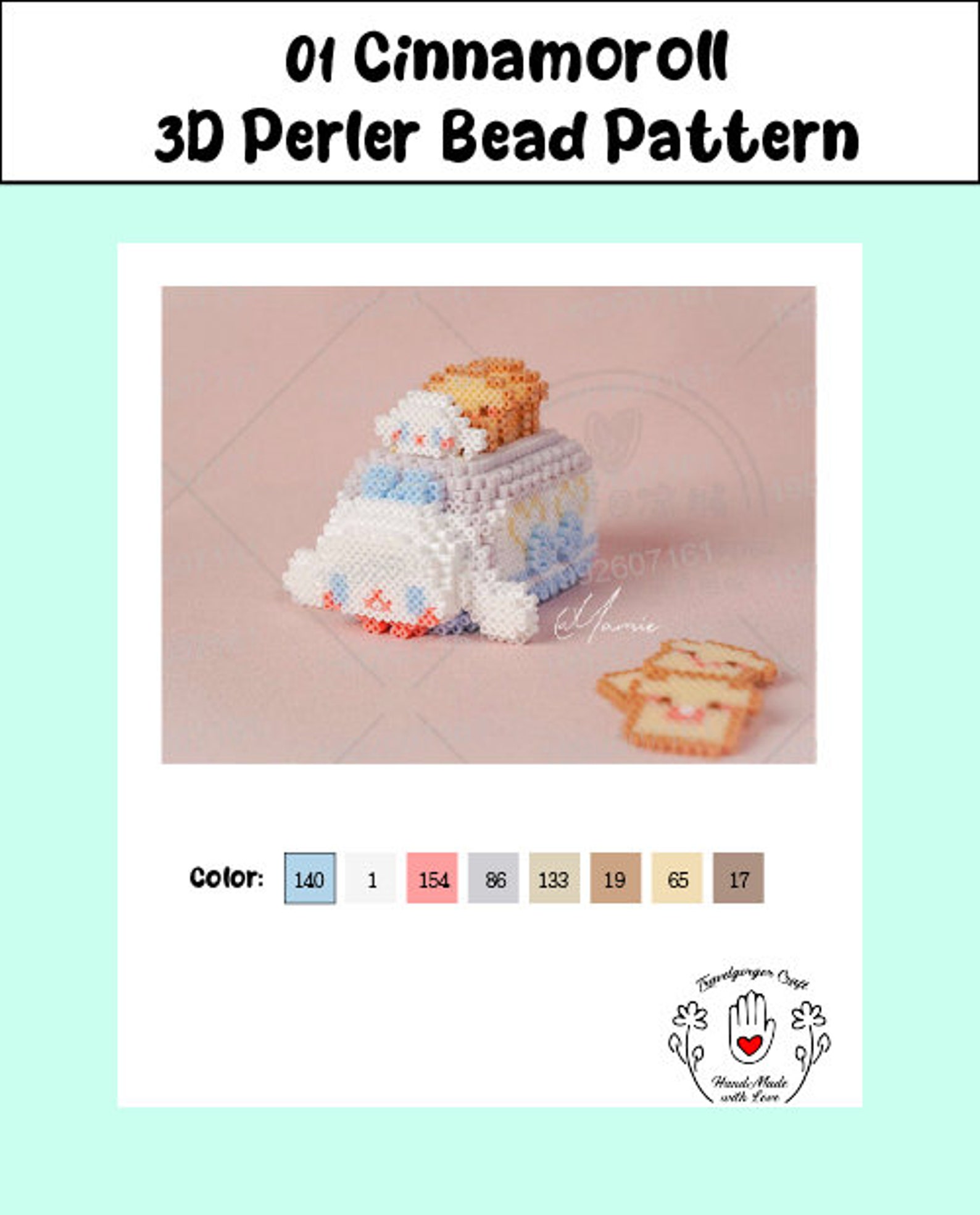 Cute Cartoon Characters Toaster 3D Perler Bead Pattern Digital Etsy