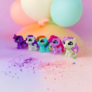 Conjunto de 5 patrones de cuentas Perler 3D de My Little Pony (PDF digital, descarga instantánea)