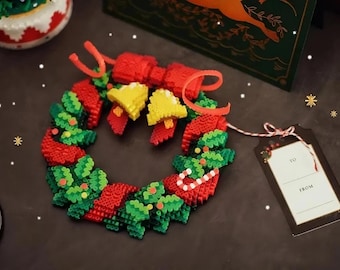 Guirlande de Noël 3D, motifs de perles perler, téléchargement numérique en anglais