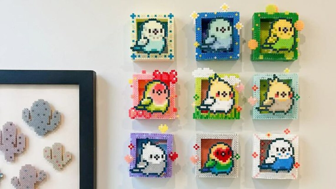 Perler Patterns Box 9 Parrot Boxes 3D Perler Bead Pattern Digital Instant Download EASY - Etsy
