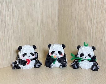 かわいいパンダの3Dパーラービーズパターン7ピースキット（即時