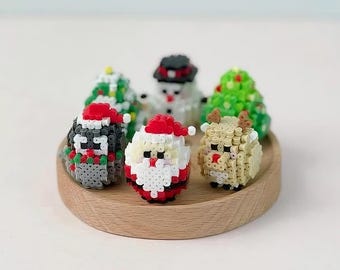 Adorable Noël lot de 6 motifs 3D de perles 3D Téléchargement instantané numérique en anglais