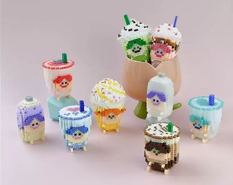 3D Perler Bead Bubble Tea Patterns: Summer Drinks Series (Digital Download)