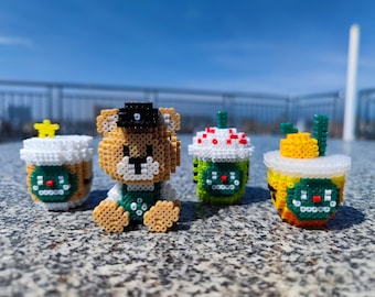 Cute Fast Food Series 3D Perler Beads Patterns Tutorial