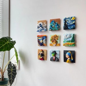 3D Perler Bead Pattern Famous Paintings Series total 9 Patterns Digital Instant download
