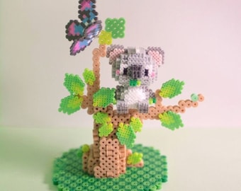 Cute Koala 3D Perler Bead Pattern Digital Instant download