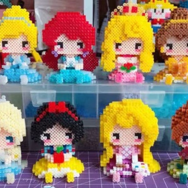 Beloved Princesses 3D Perler Bead Patterns Digital download EASY