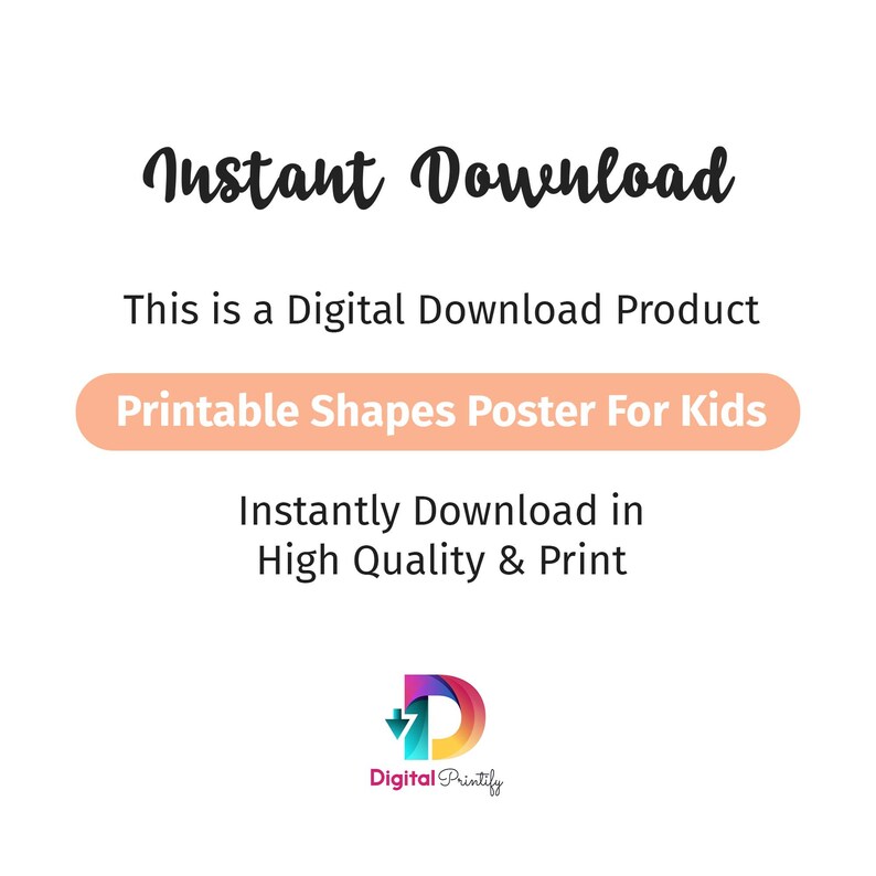 Printable Shapes Poster for Kids | Basic Geometric Shapes for Preschool ...