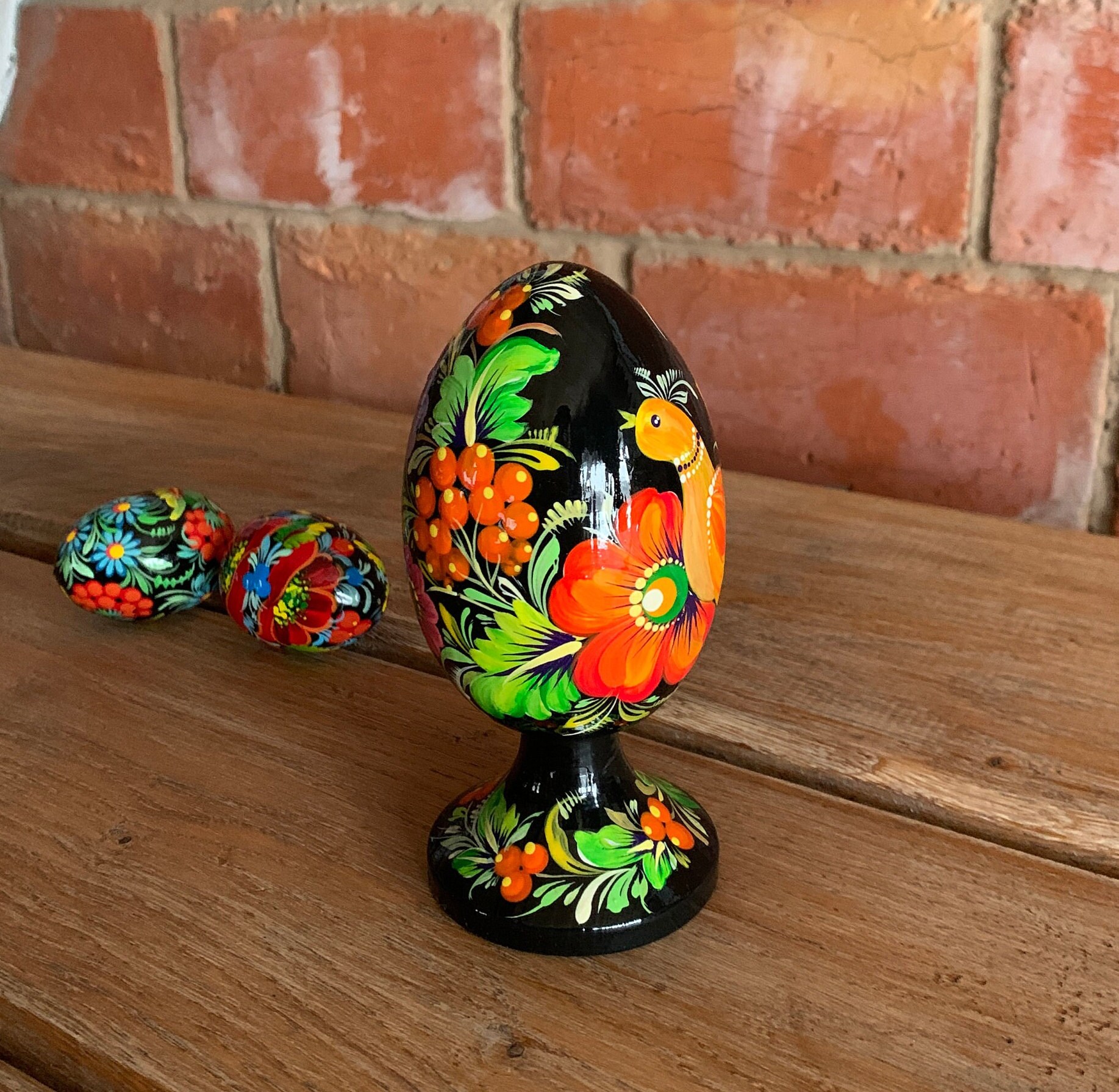 Ukrainian Pysanky Egg, Wooden Easter Egg, Gift for Folk Art Lover ...