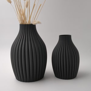 Schwarze Vase, weiße Vase 22cm / 17cm groß modern für Trockenblumen ideales Geschenk. Bobi Vase Bild 4