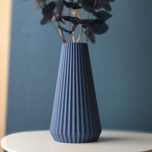 Vase Flores in blau, gelb und pastellbraun, Klassisch und doch modern, 22 cm groß, Super Geschenk und optimal für Trockenblumen 0015 Bild 3