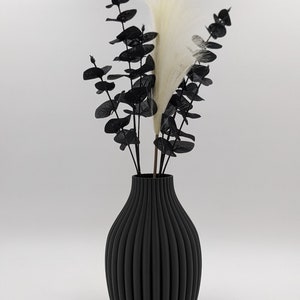 Schwarze Vase, weiße Vase 22cm / 17cm groß modern für Trockenblumen ideales Geschenk. Bobi Vase Bild 5