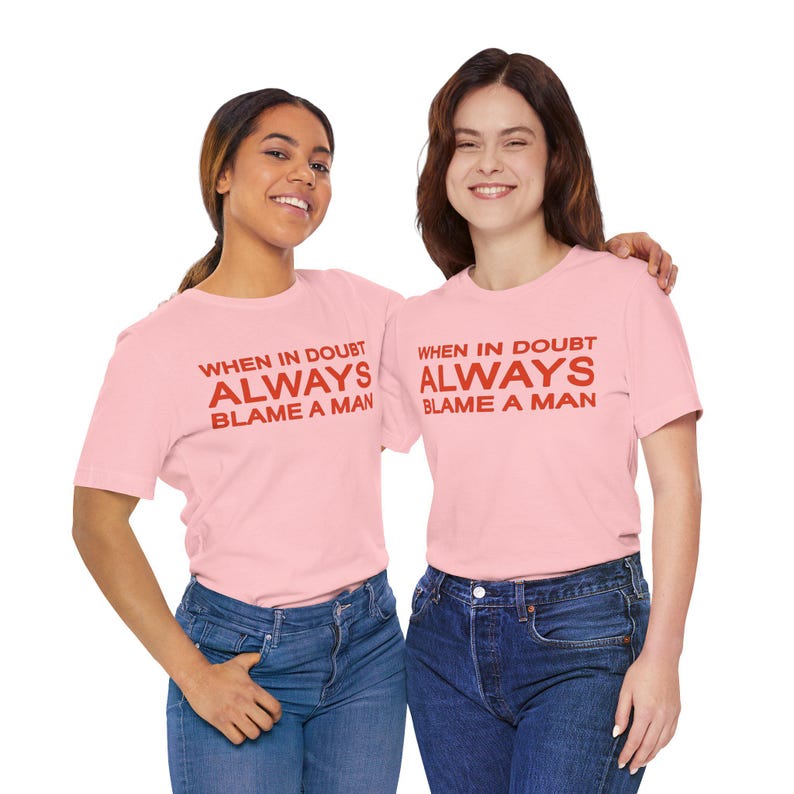 When In Doubt Always Blame A Man Shirt, Book Club Trending Tee zdjęcie 14