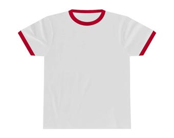 White Red Ringer Tee, White Black Ringer Tee, Unisex Ringer T-shirt
