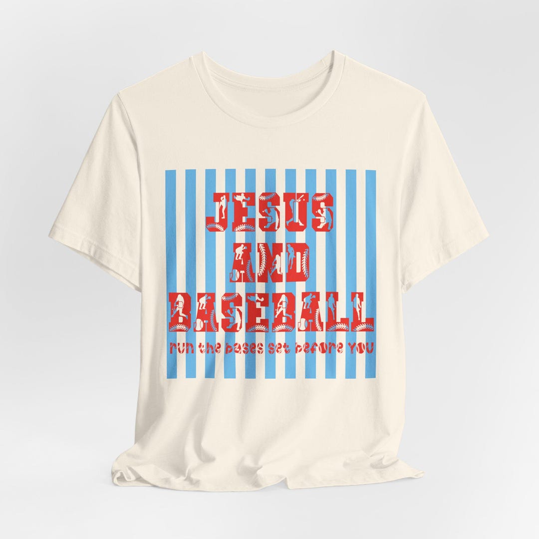 Jesus and Baseball Shirt, Trendy Christian Baseball Graphic Tee, Faith ...