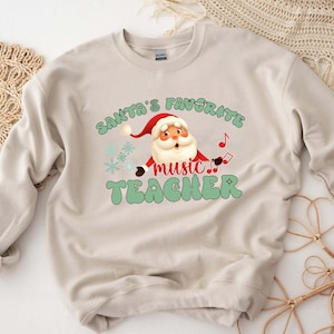 Music Teacher Christmas Sweatshirt, Music Teacher Shirt, Music Teacher Xmas, Christmas Teacher Sweatshirt, Retro Christmas Teacher Shirt